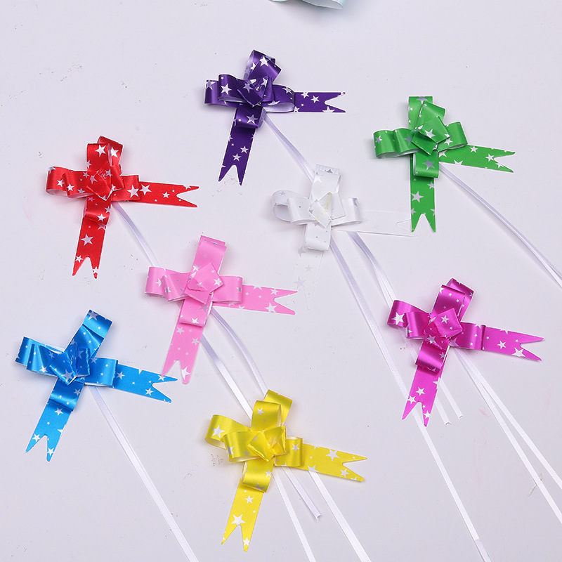 包邮18#中号蝴蝶结手拉花 节日礼品包装彩带玫瑰心形金边喜字拉花 礼品装饰