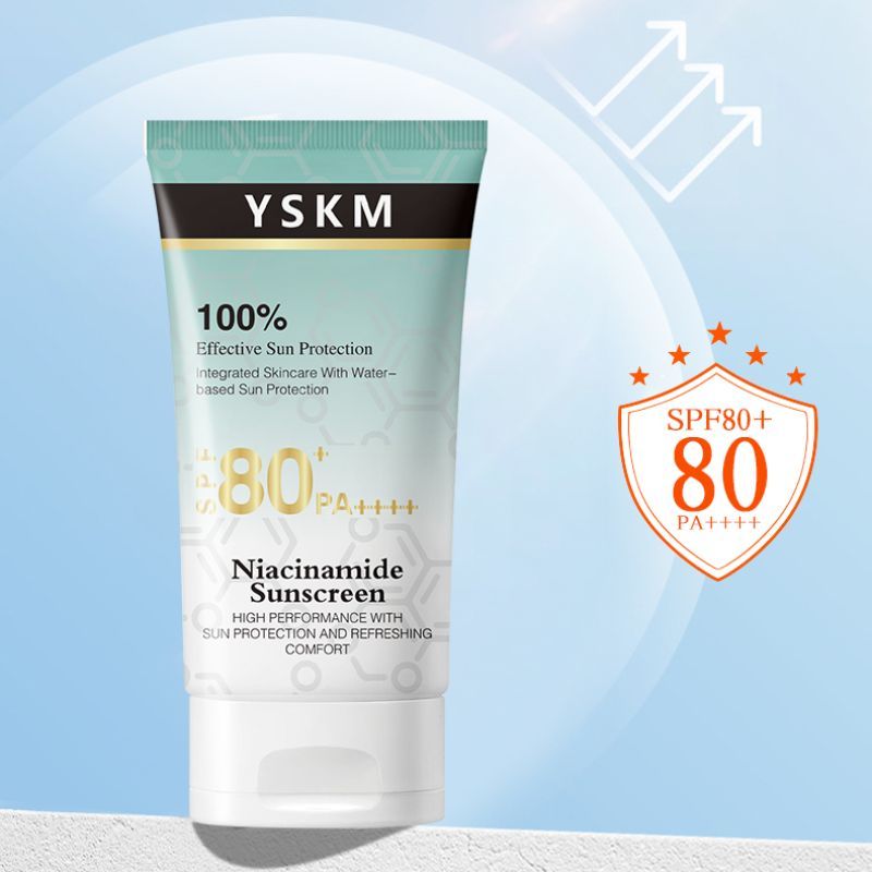YSKM Nicotinamide Sunscreen SPF60+PA+++++ high-power sun protection, nicotinamide skin-nourishing, hydrating and refreshing, water-resistant and sweat-proof, facial special sun protection and skin care in one