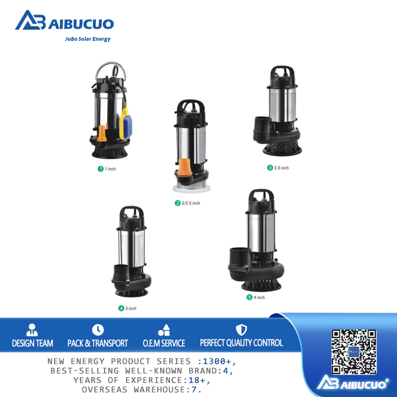 AIBUCUO Jubo DC brushless cutting sewage pump, solar irrigation pump, stainless steel pipe submersible pump ZWQ