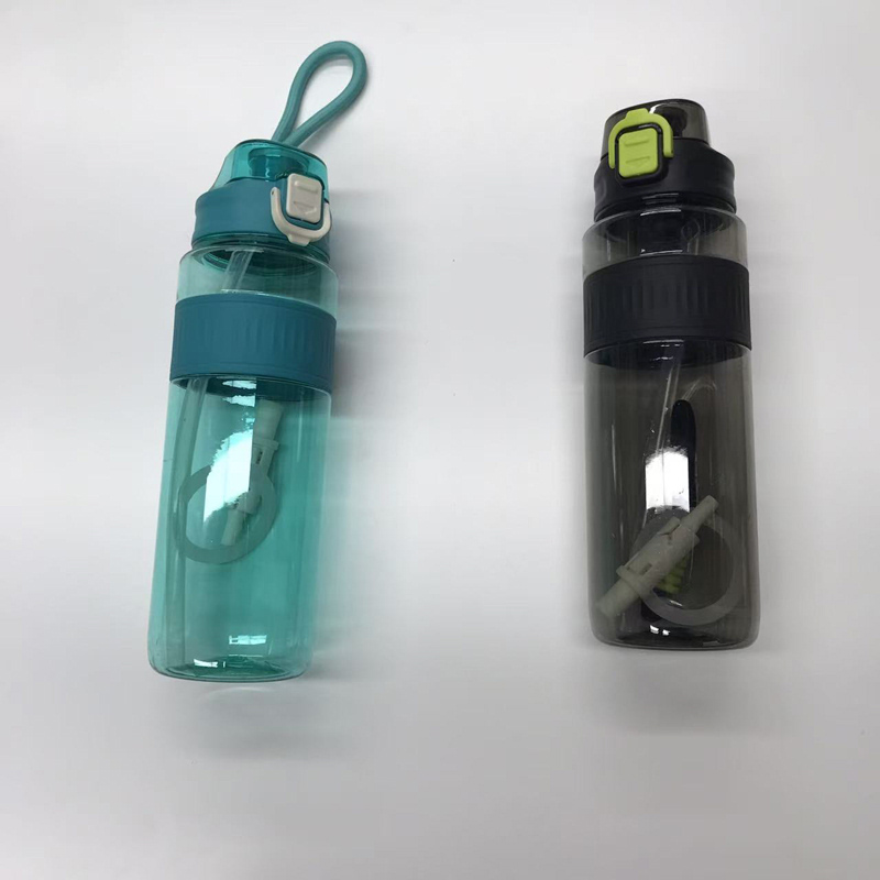 多色便携吸管水杯 防漏运动水壶 户外健身学生随手杯详情4