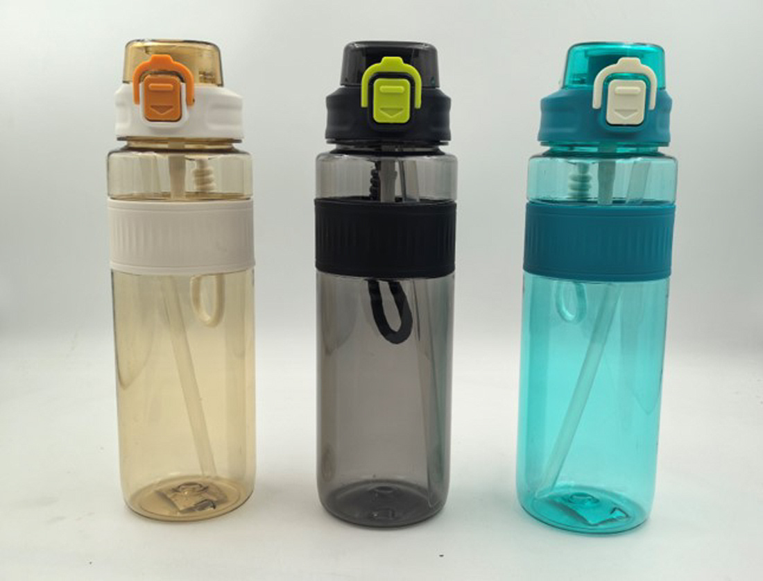多色便携吸管水杯 防漏运动水壶 户外健身学生随手杯详情2