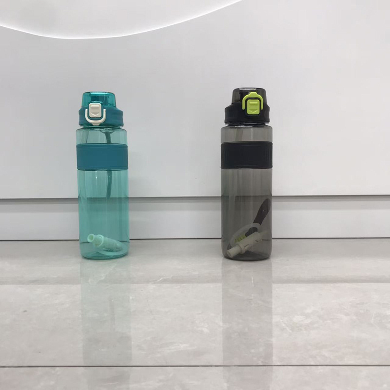 多色便携吸管水杯 防漏运动水壶 户外健身学生随手杯详情3