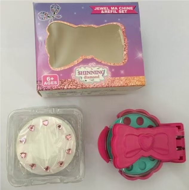 跨境blingbling魔法钉钻机女孩过家家头发贴钻机玩具打钻机器DIY