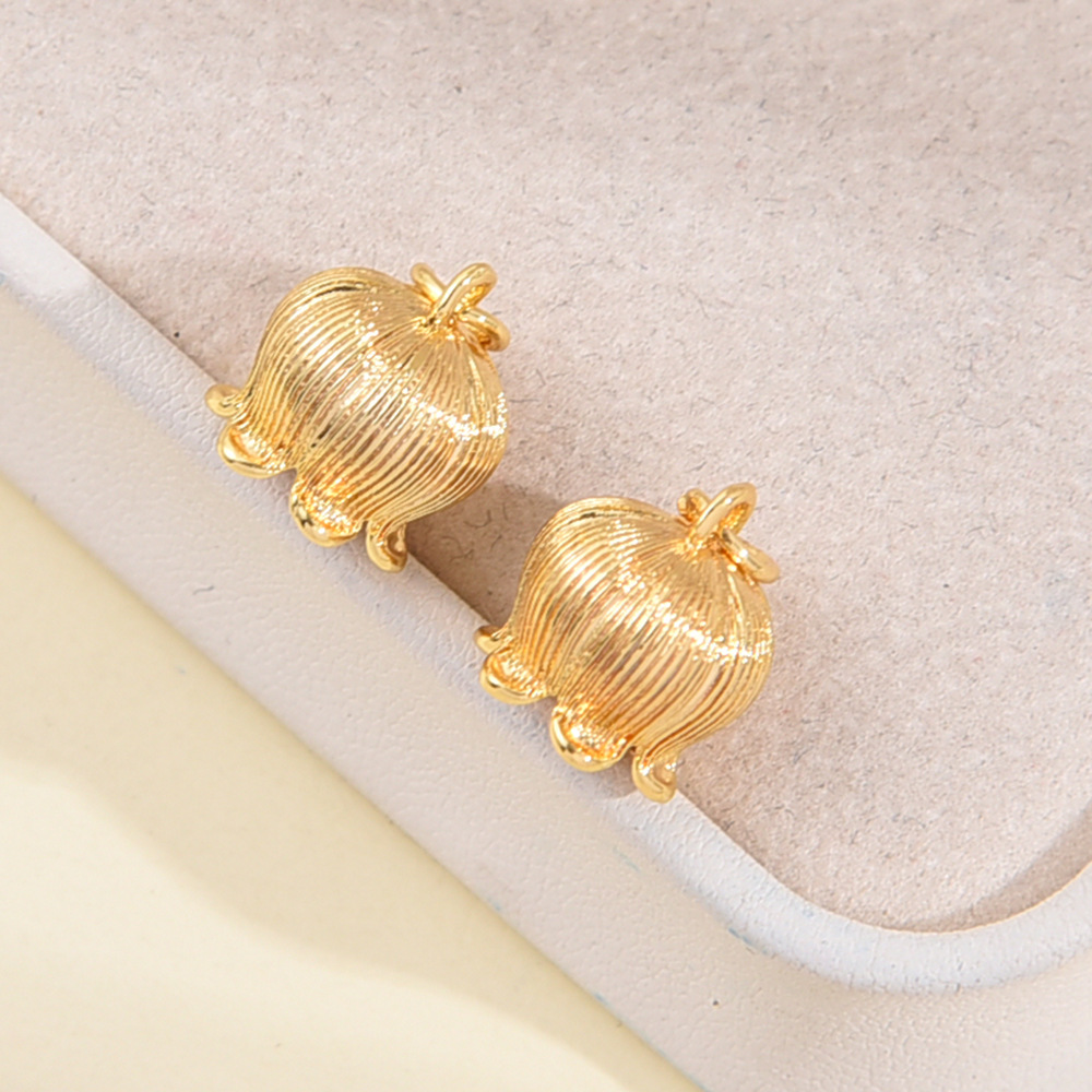 水滴铃兰项链天然淡水珍珠吊坠挂件diy法式复古饰品配件镀18K真金 