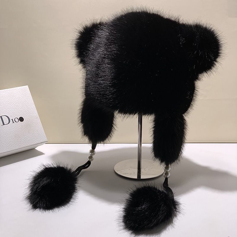 冬季可爱新款狐狸毛皮浣熊帽子毛毛保暖雷锋时尚加厚甜美洋气护耳产品图