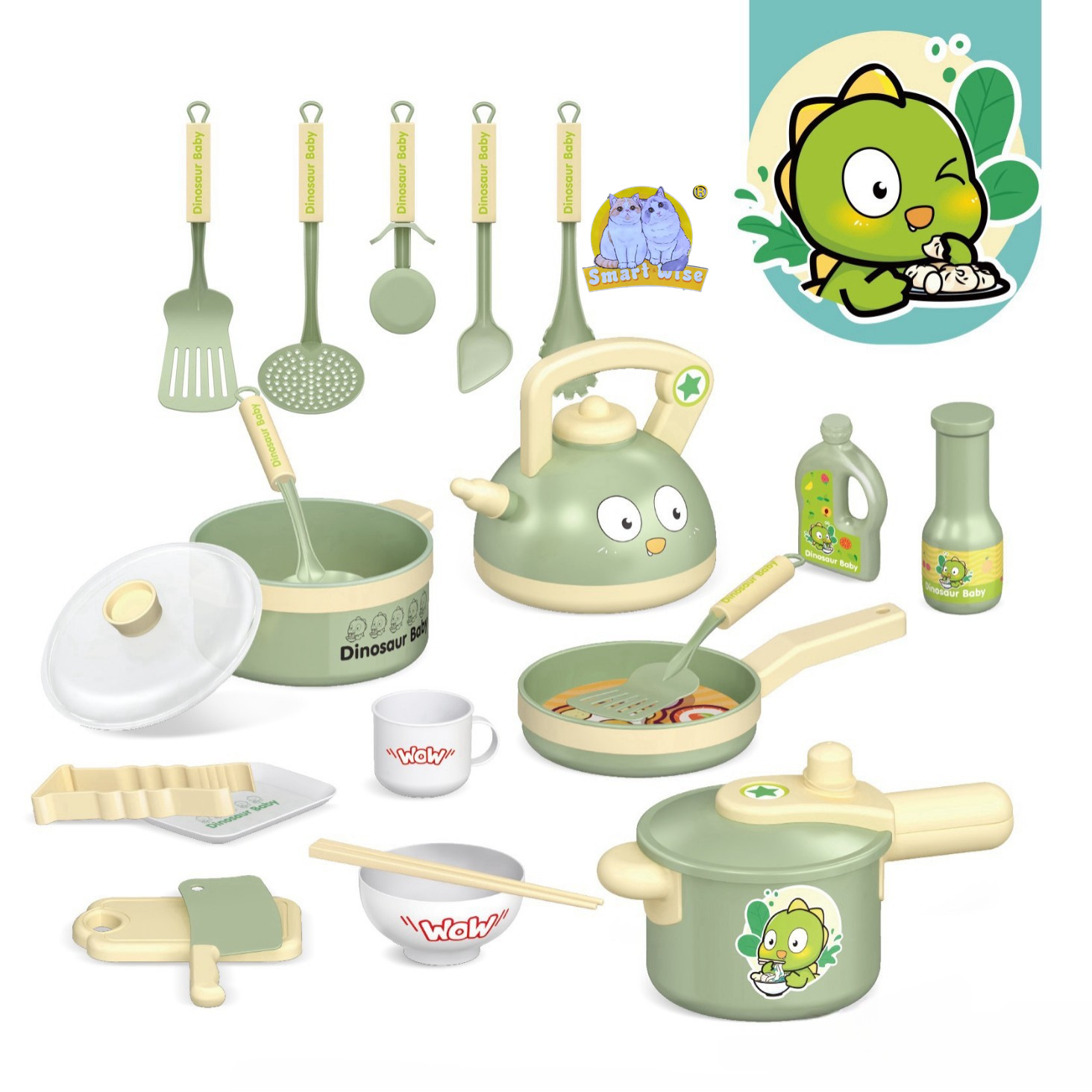 Dreamy purple kitchen tableware for girls playing house, simulation kitchen toys, cooking set Specification image