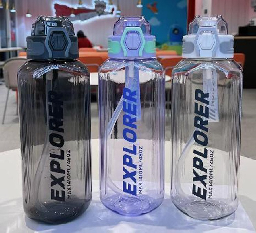 大容量吸管水杯 1410ML 户外运动水壶 便携防漏健身随手杯详情2