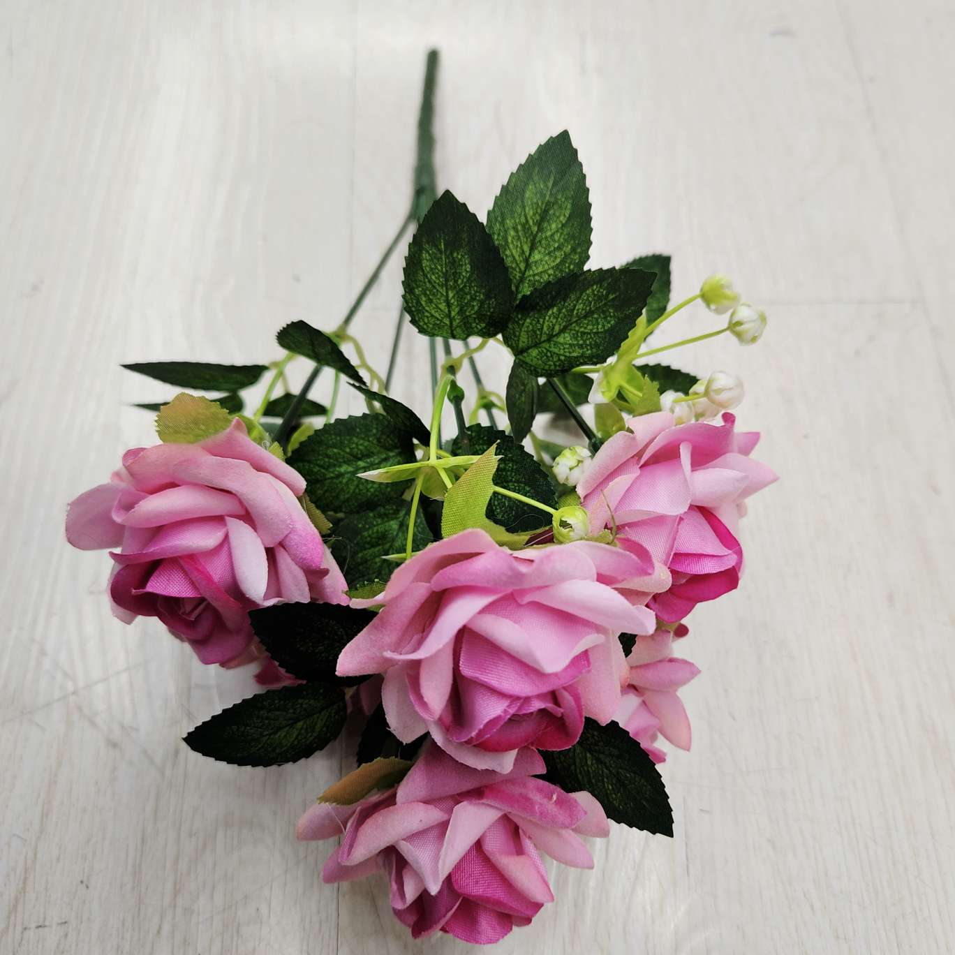 6-head velvet rose office simulation garden rose pole torch carnival night guide, electroplated crochet bouquet decoration detail image 3