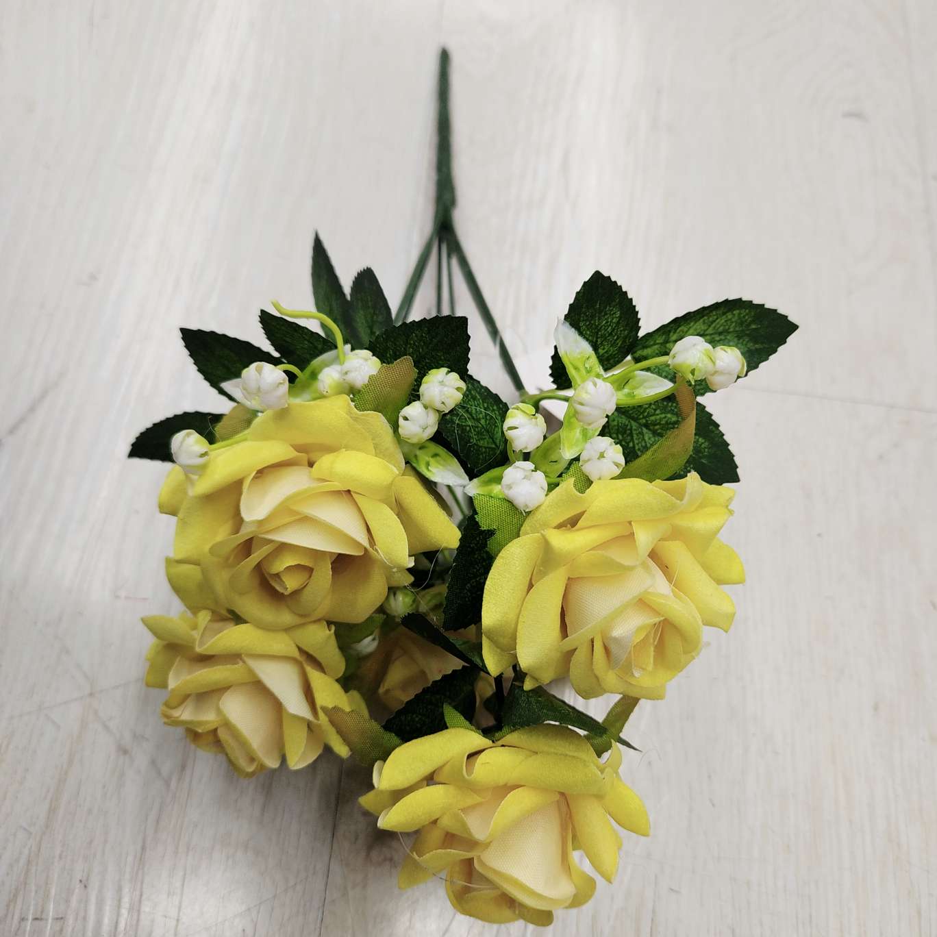 6-head velvet rose office simulation garden rose pole torch carnival night guide, electroplated crochet bouquet decoration detail image 5