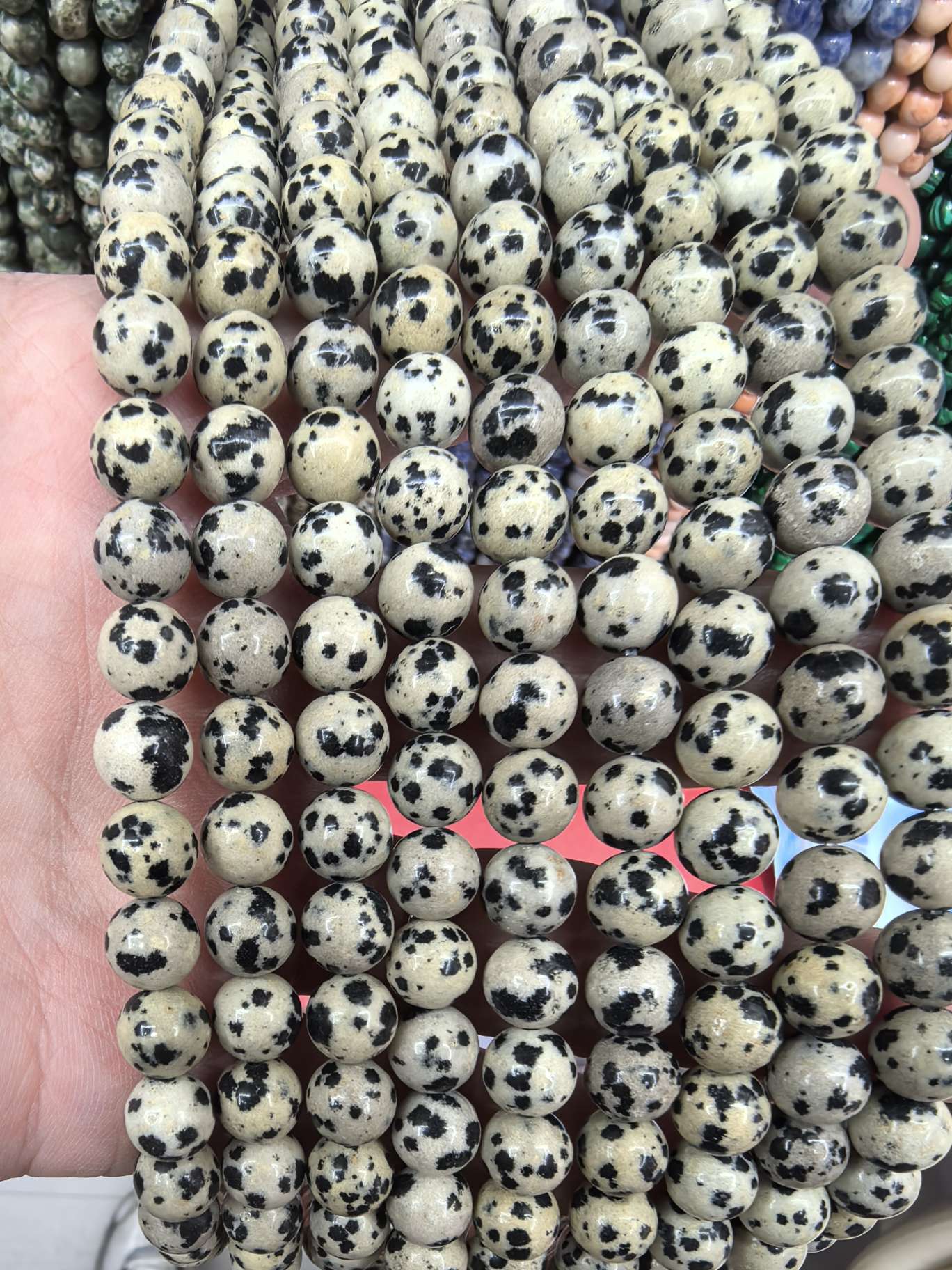 天然斑点石4、6、8、10mmDIY饰品配件手链项链