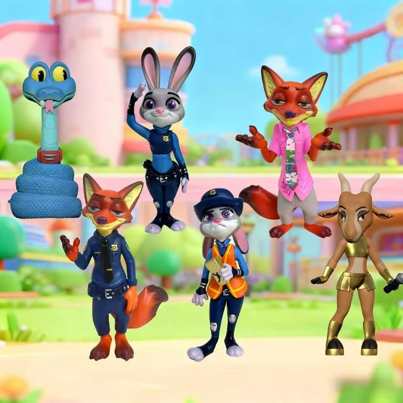 疯狂动物城最新二代4寸盲盒可爱卡通朱迪兔胡尼克公仔情侣钥匙扣手办摆件详情2