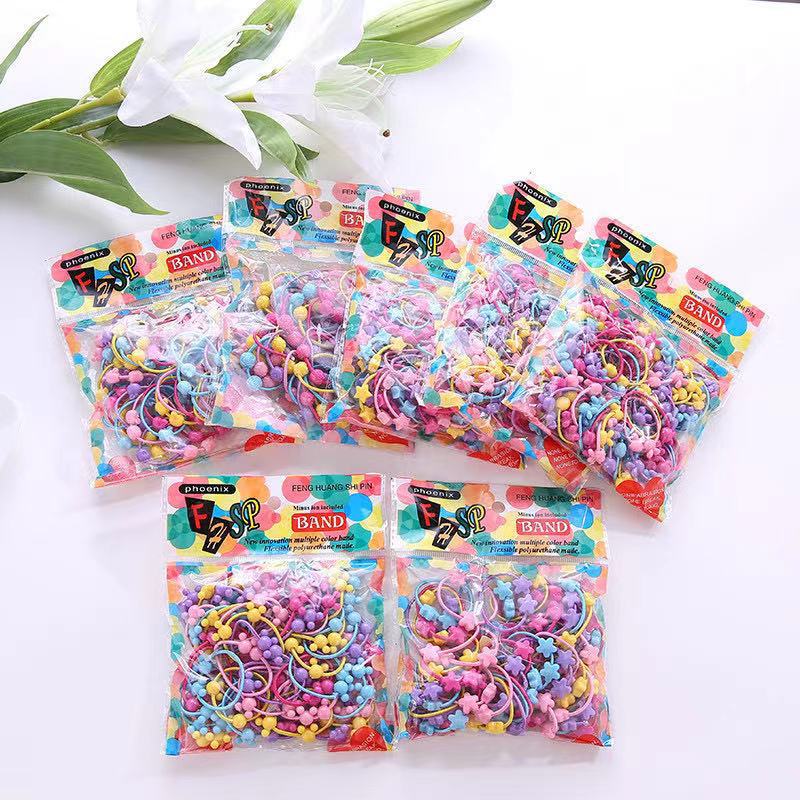 Japanese and Korean style children's hair ties, Mickey candy, colorful rubber bands, leather covers, hair bands, hair ties, hair accessories, wholesale for babies Application Scenario