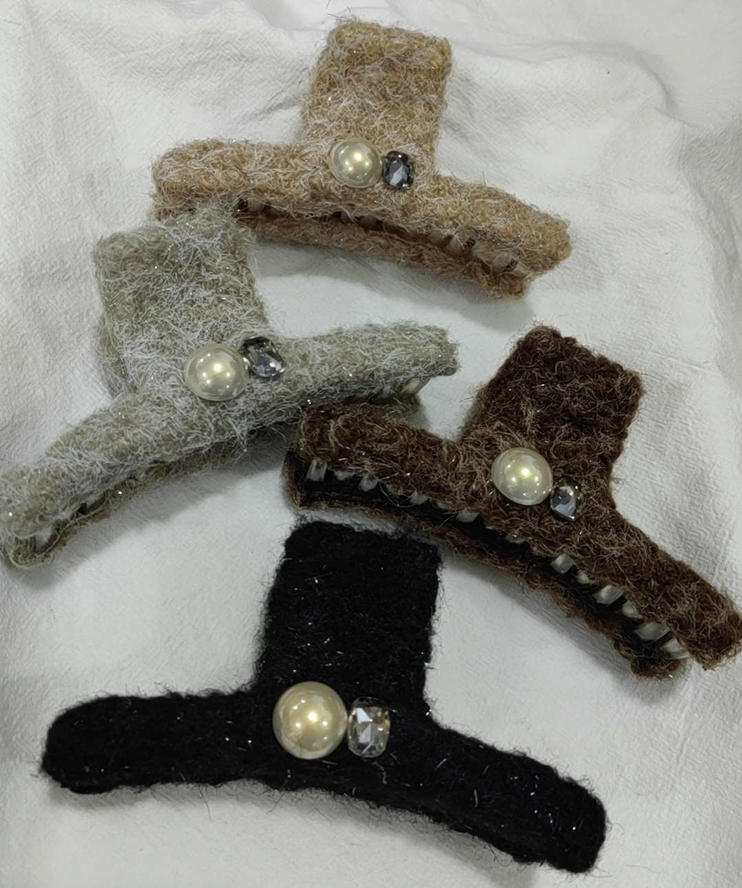 手工布艺山茶花发夹配件饰品配件发饰头饰发夹装饰布艺定型花片CCB款