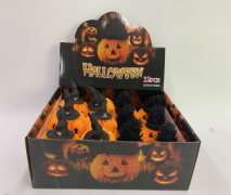 Factory Direct Sale Halloween Flashing Pointed Hat Pumpkin Stress-Relief Plush Ball Cute Pumpkin Head Squeeze Toy Fun Item Picture