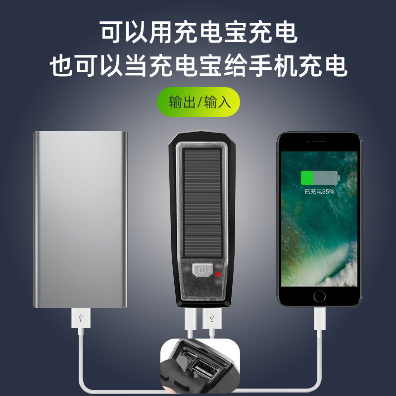 Solar-powered USB dual-charging bicycle lights, high-decibel horn taillights, outdoor cycling, mountain bikes pic 4