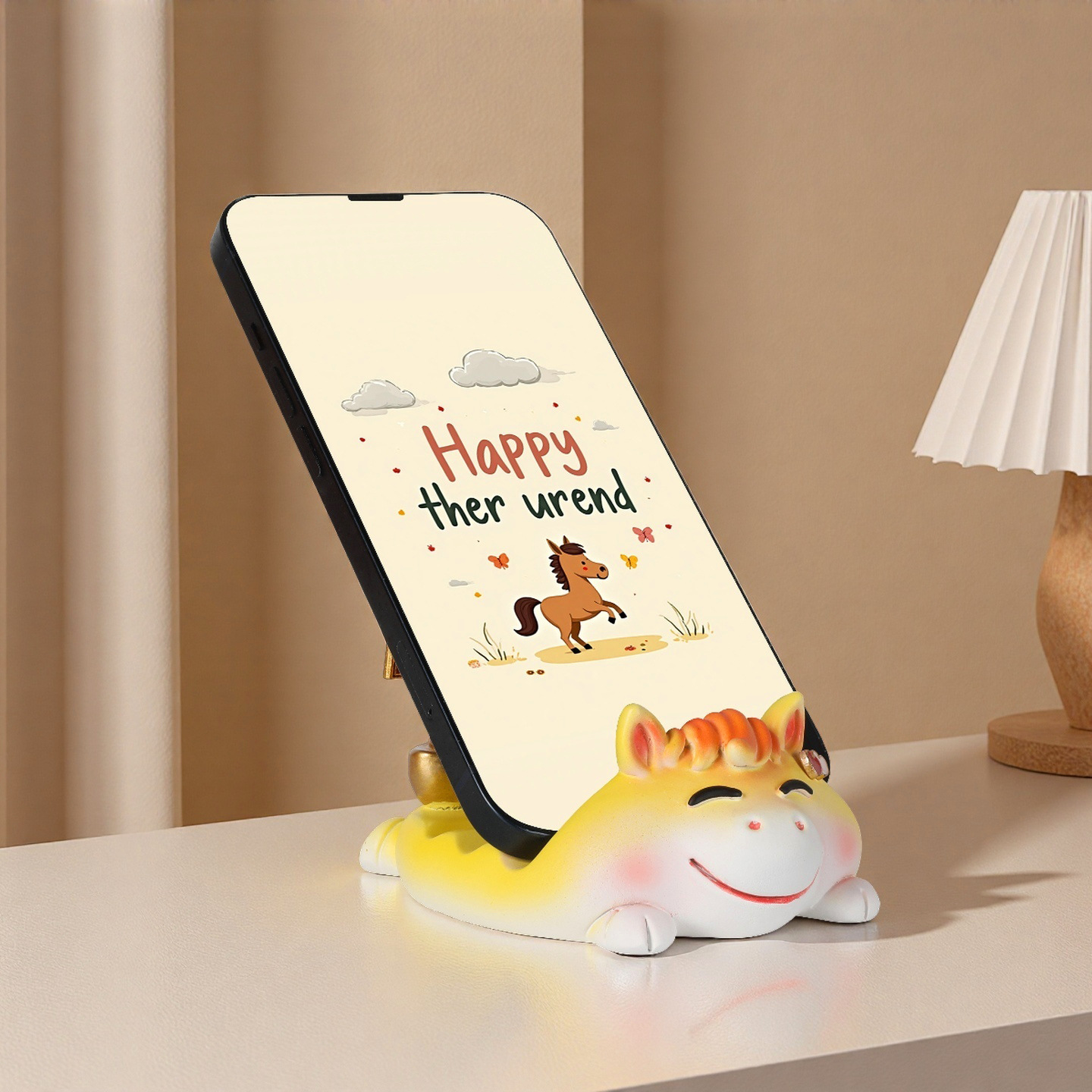 原创生肖马年手机支架懒人追剧神器办公室装饰品摆件商务年会礼品