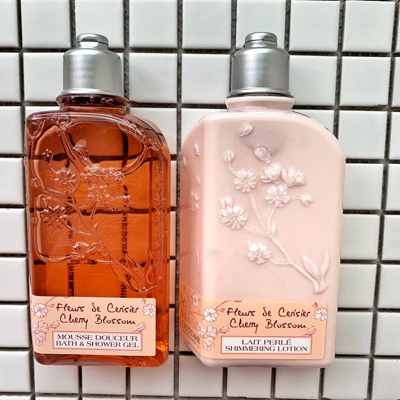 法国欧舒丹白樱花沐浴露身体乳套装全身清洁补水保湿滋润