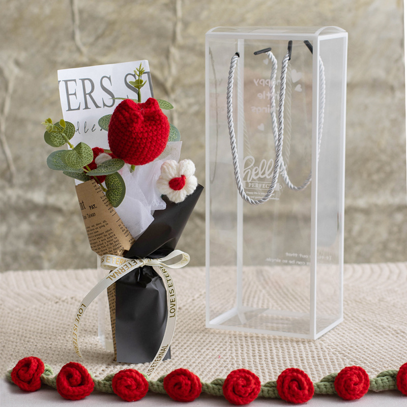Handmade crocheted woolen bouquets, creative gifts and handicrafts, woolen flowers, handmade novel woolen bouquets, festival gifts, Valentine's Day gifts, Mother's Day gifts, 3.8 Festival gifts Application Scenario