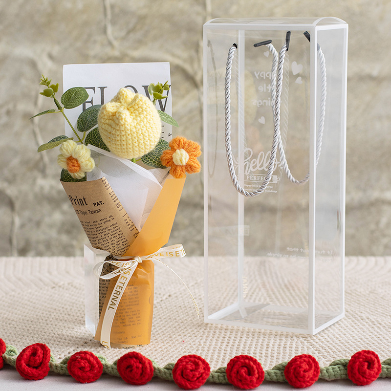 Handmade crocheted woolen bouquets, creative gifts and handicrafts, woolen flowers, handmade novel woolen bouquets, festival gifts, Valentine's Day gifts, Mother's Day gifts, 3.8 Festival gifts detail image 12