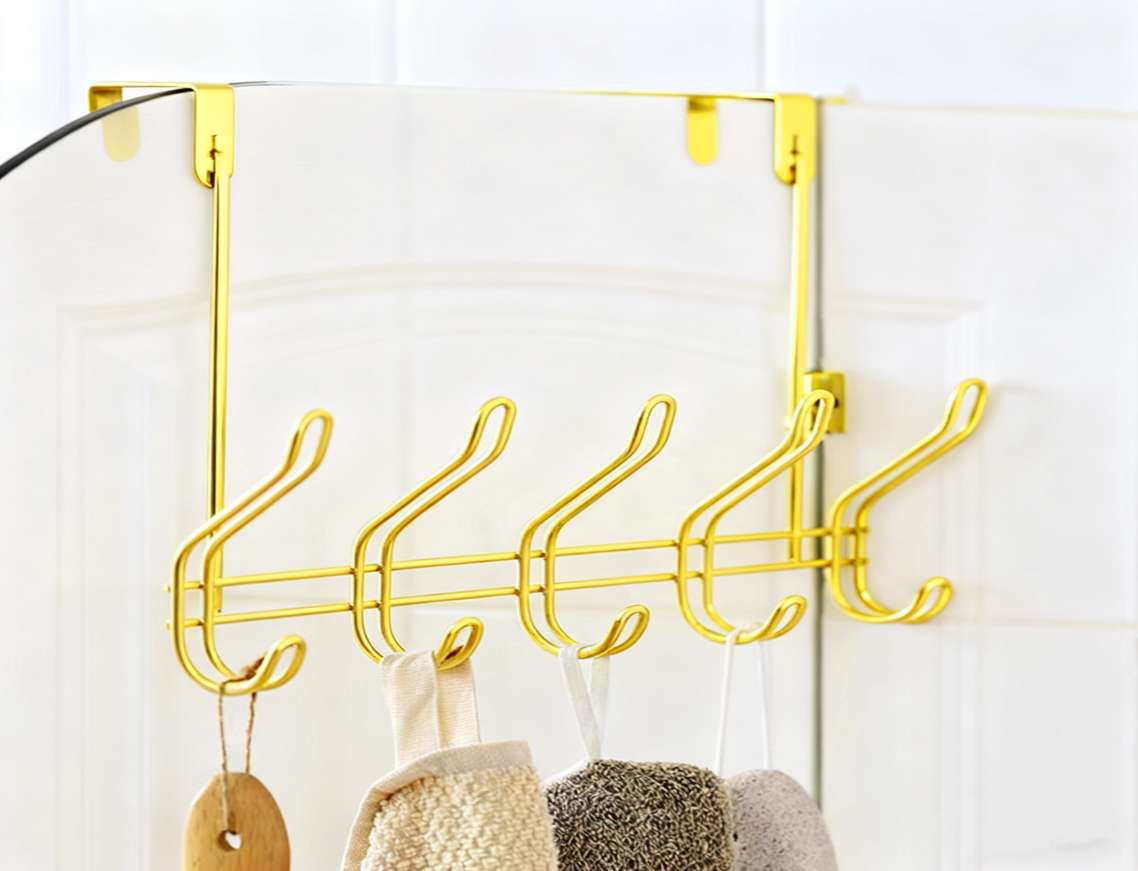 9913 Double-line door rear hook, no need for drilling, clothes hanger, magic tool, door hanger, wall hanger, strong and traceless clothes, hat and coat hook Specification image