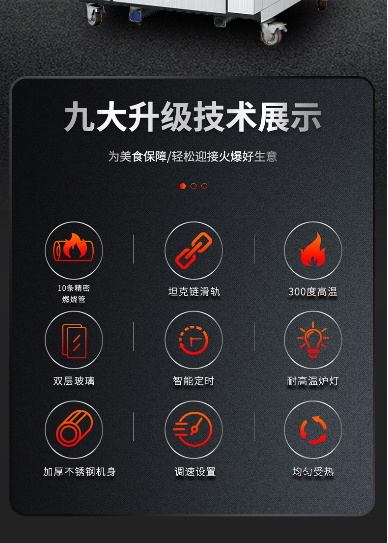 烤全猪炉大型商用燃气烧猪烧腊不锈钢烤架脆皮全自动广式烧猪炉详情2