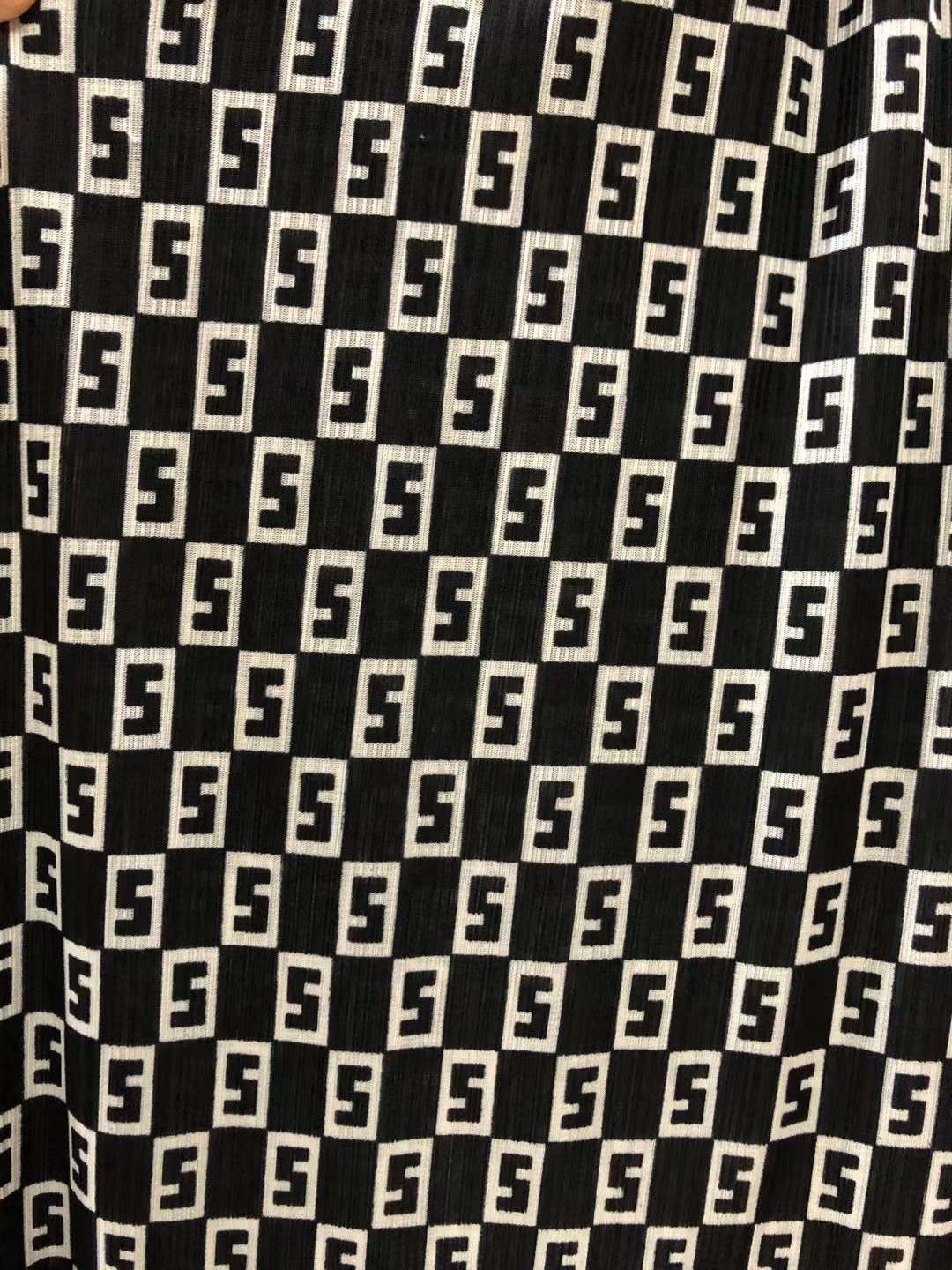 冰丝螺纹印花布定做花型多150克180克套装面料时尚服饰布料