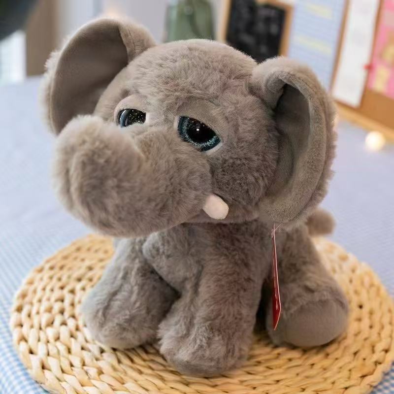 Plush fabric toy claw machine special big eye series plush dolls, plush tigers, elephants, giraffes, lions, leopards claw dolls, fun collection children's toys Specification image