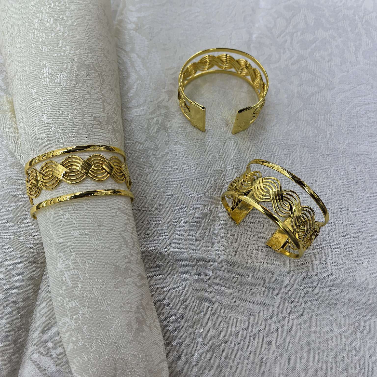 外贸热销双边四线麻花金属餐巾环餐巾圈餐巾扣口布圈酒店婚庆餐桌装饰工艺家庭聚会餐桌装饰品工艺品