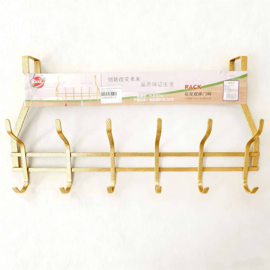 8014 golden patterned line door rear hook hanger hanger no drilling door hook Bedroom door storage wall-mounted door back hook detail image 2