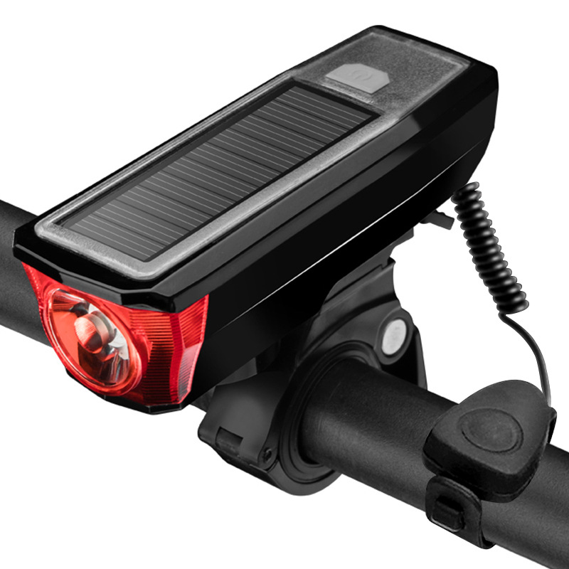 Solar-powered USB dual-charging bicycle lights, high-decibel horn taillights, outdoor cycling, mountain bikes pic 7