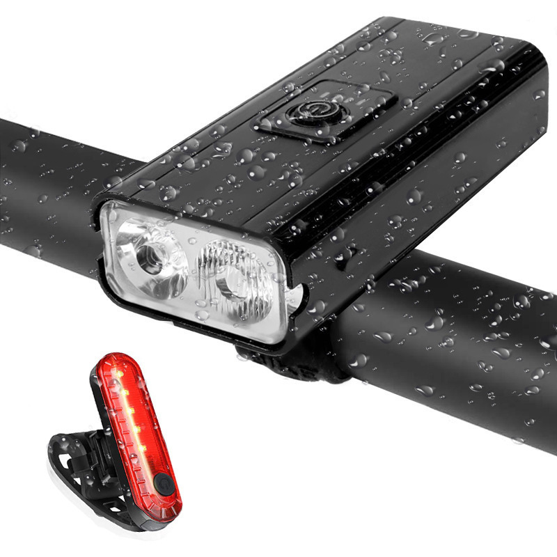 New bicycle headlight USB charging, strong light, rainproof, night mountain bike flashlight, cycling equipment accessories pic 4