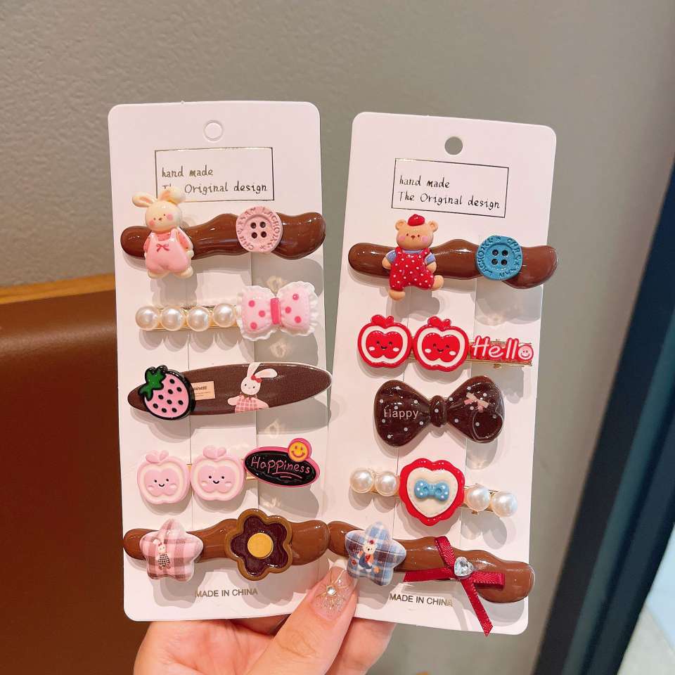 儿童可爱发饰头饰夏季婴儿发带卡通母婴用品假发对夹儿童发夹头饰细节图