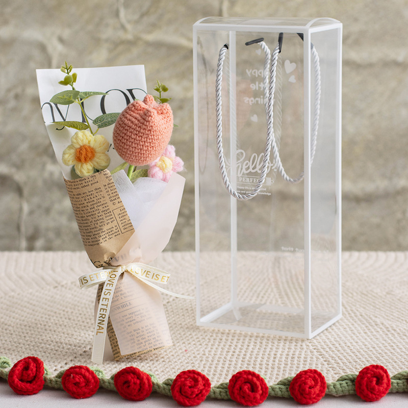 Handmade crocheted woolen bouquets, creative gifts and handicrafts, woolen flowers, handmade novel woolen bouquets, festival gifts, Valentine's Day gifts, Mother's Day gifts, 3.8 Festival gifts detail image 9