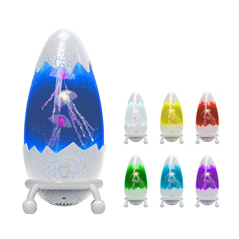 恐龙蛋led水母灯usb七彩变色氛围灯创意小夜灯静音桌面装饰小灯 圣诞详情图6