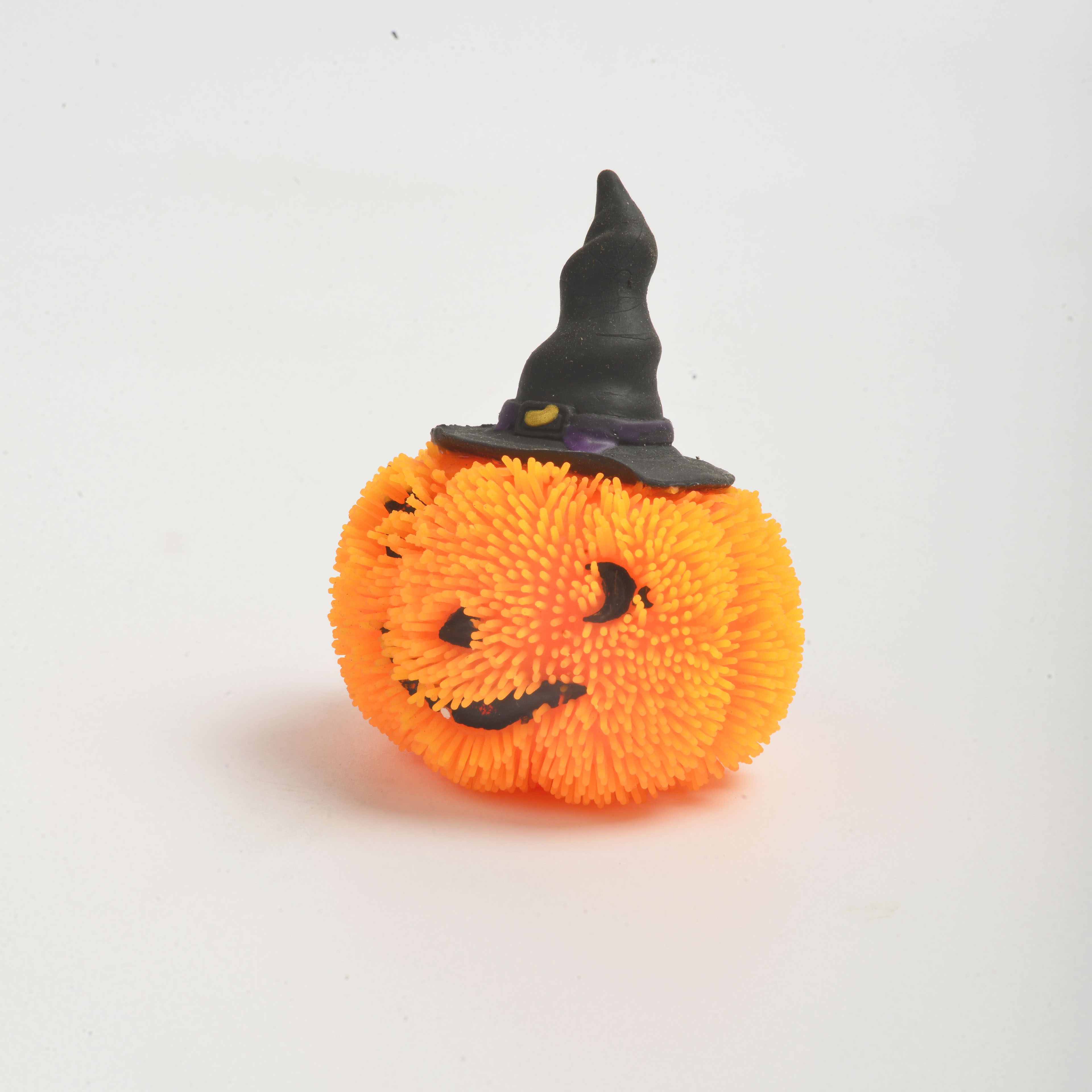 Factory Direct Sale Halloween Flashing Pointed Hat Pumpkin Stress-Relief Plush Ball Cute Pumpkin Head Squeeze Toy Fun Specification drawing
