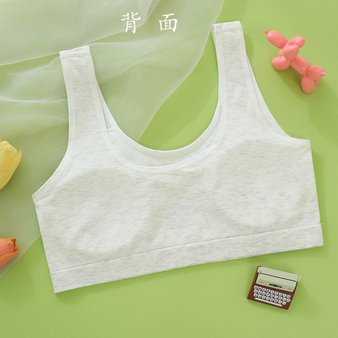 Girls' underwear development period, fixed cup bra for junior high school students, girls' second stage mini vest, seamless girls' cotton vest details Picture