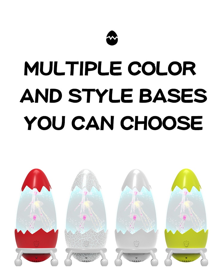 恐龙蛋led水母灯usb七彩变色氛围灯创意小夜灯静音桌面装饰小灯 圣诞详情图4