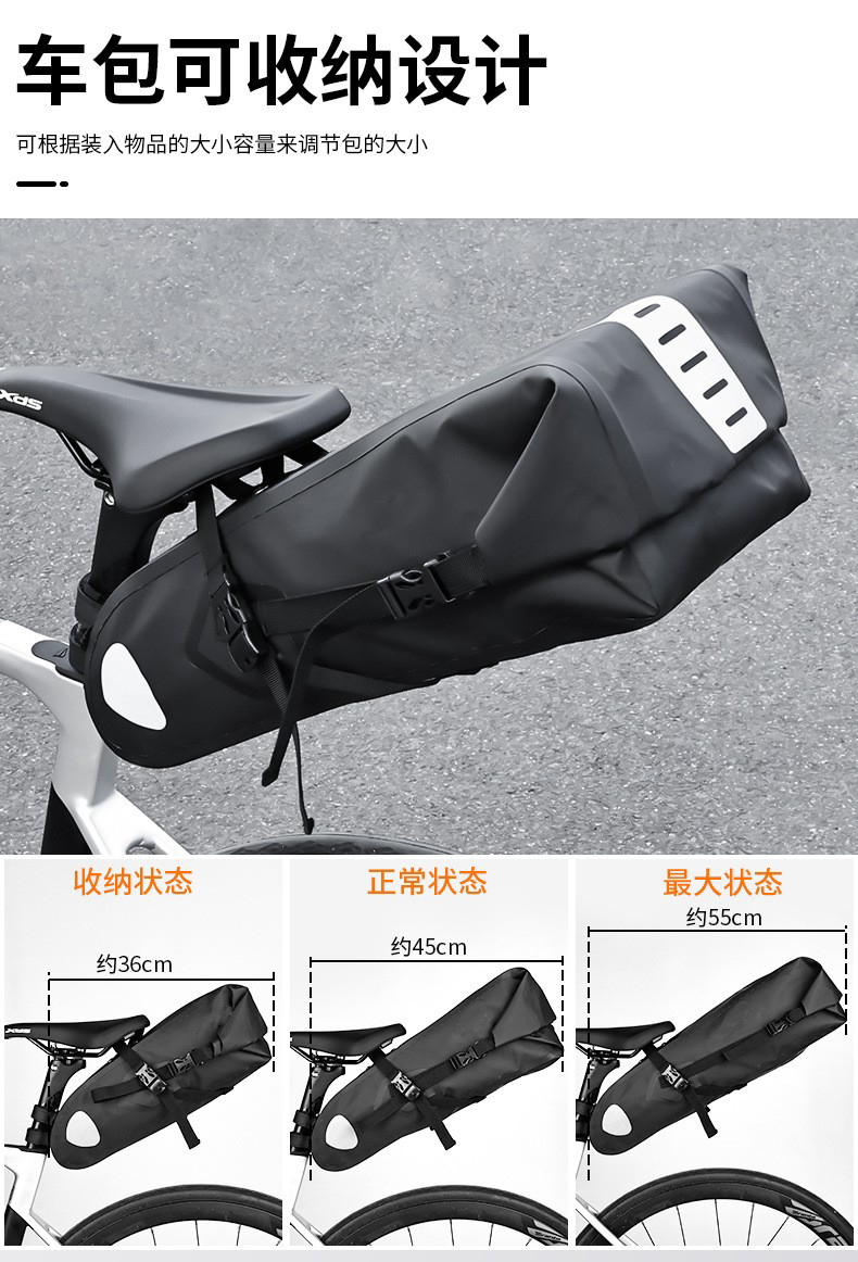 250305 bolsa de cola impermeable de bicicleta bolsa de silla de montar de bicicleta bolsa de tubo de asiento impermeable sin costura bolsa de cojín equipo de ciclismo pic 16