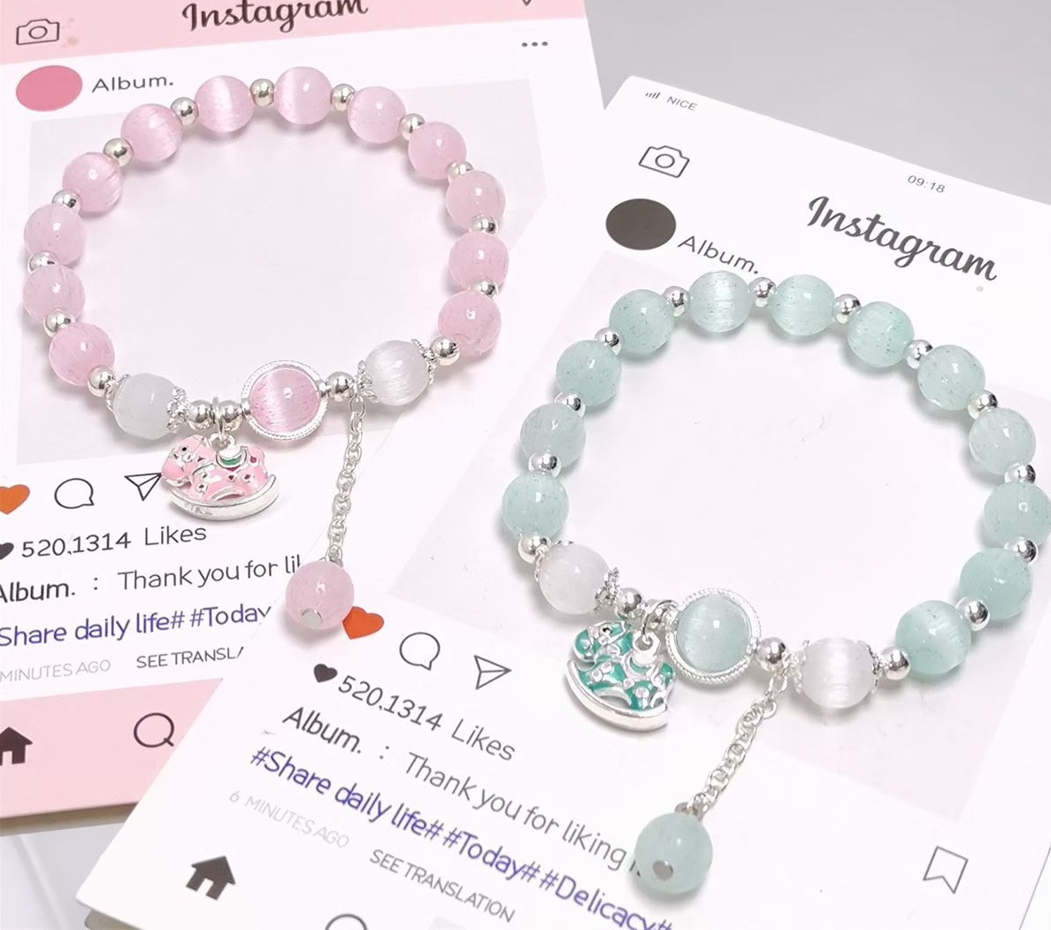  时尚饰品手饰马年国风 精美手串礼物水晶手链女士手链礼物礼品猫眼手串水晶手串手串马到成功