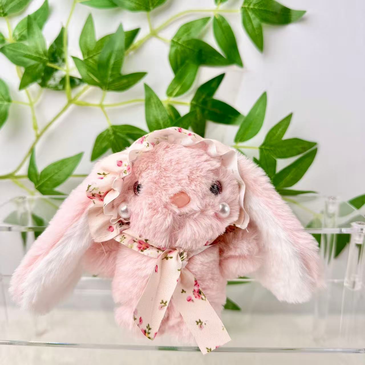 New cute Lolita dress, long-eared rabbit pendant, cartoon plush toy doll, student bag pendant, doll detail image 4