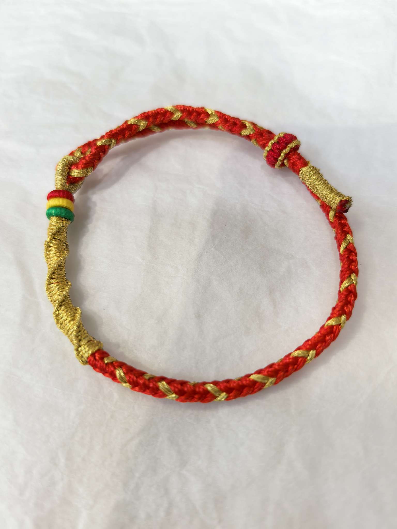 Hand-woven red rope bracelets, anklets, adjustable beads, and decorative accessories detail image 8