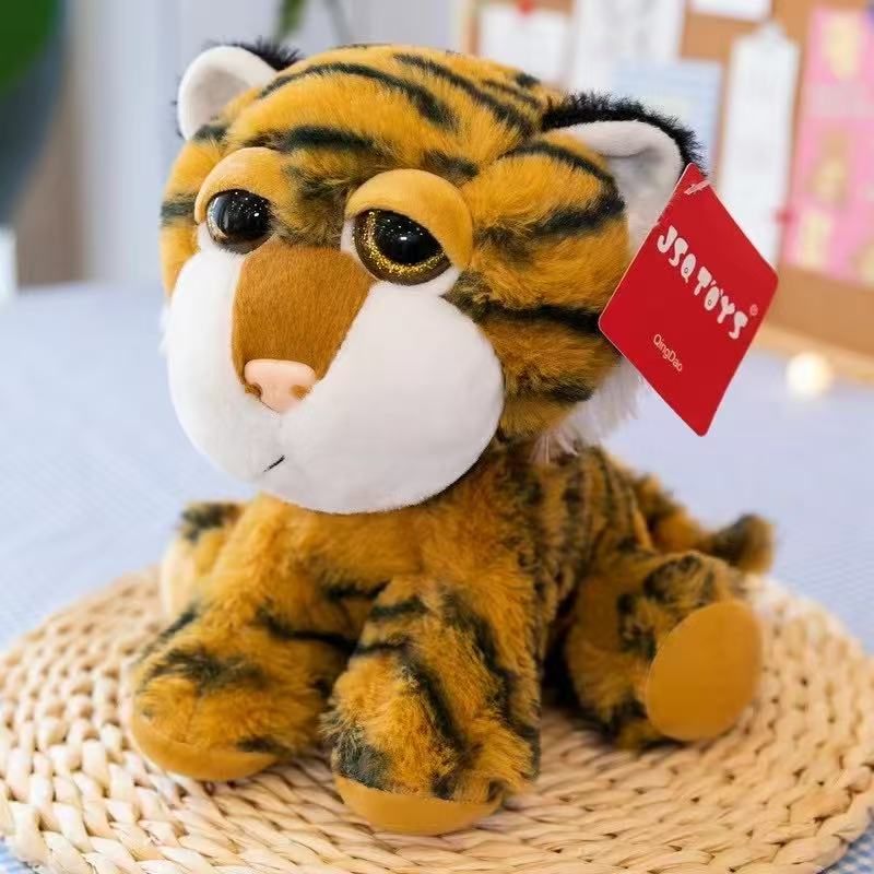 Plush fabric toy claw machine special big eye series plush dolls, plush tigers, elephants, giraffes, lions, leopards claw dolls, fun collection children's toys Item Picture