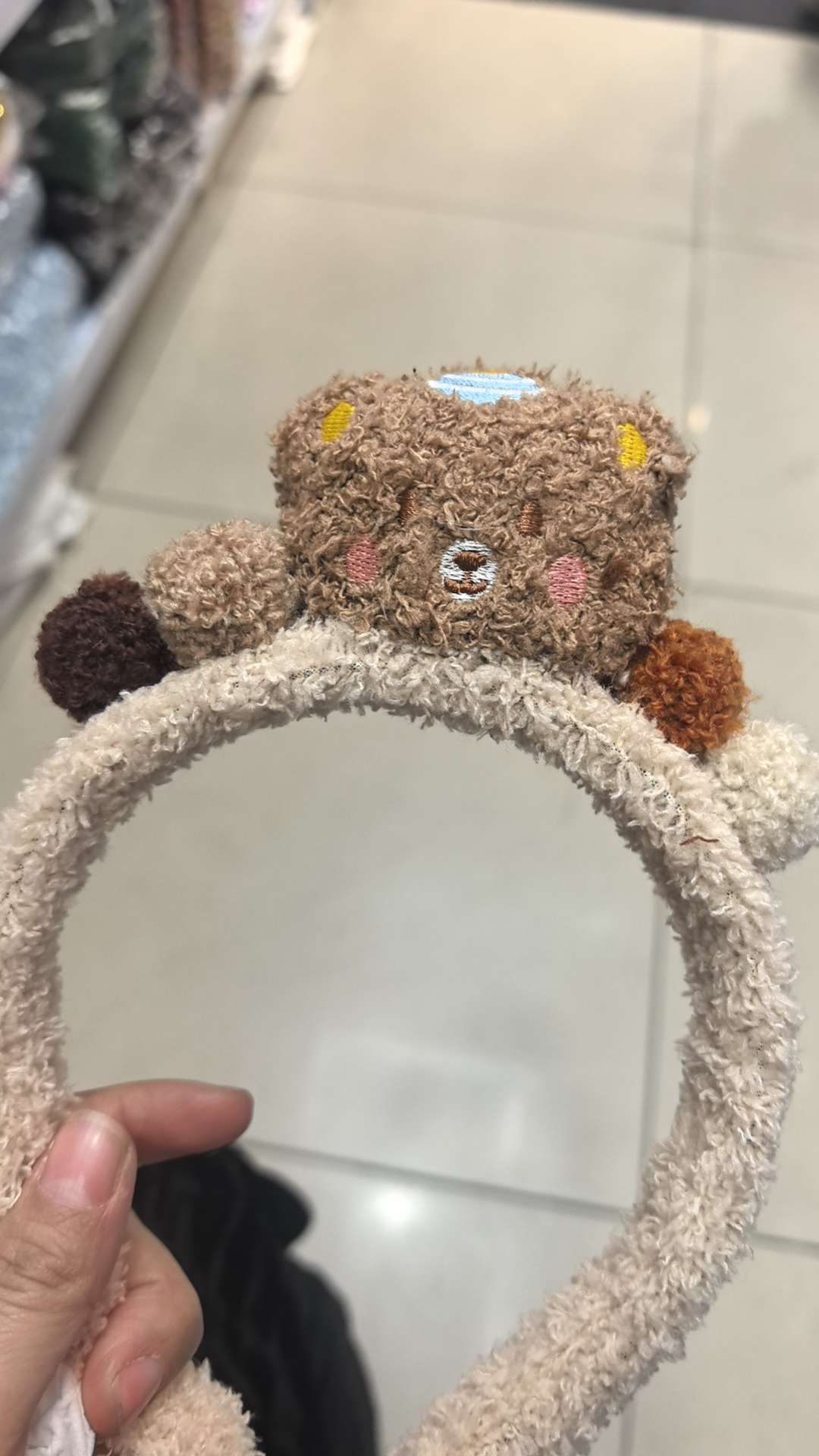 新款卡通咖色可爱小熊发箍毛绒洗脸化妆敷面膜秋冬束发带女头箍发 发箍发箍女士拼接韩版