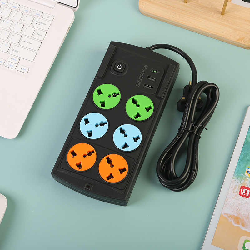 智能多功能外贸插座欧式美式英式欧规美规英规插板多孔 黑色