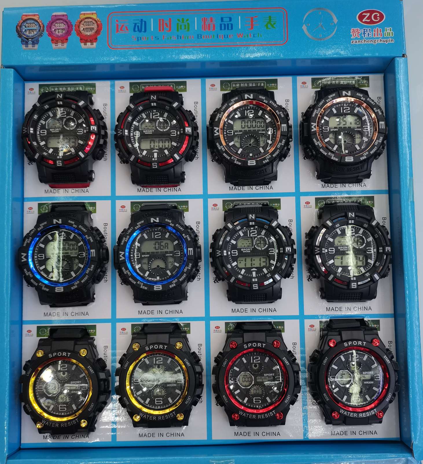 电子手表男士女士休闲运动表潮流时尚防水电子表电子手表