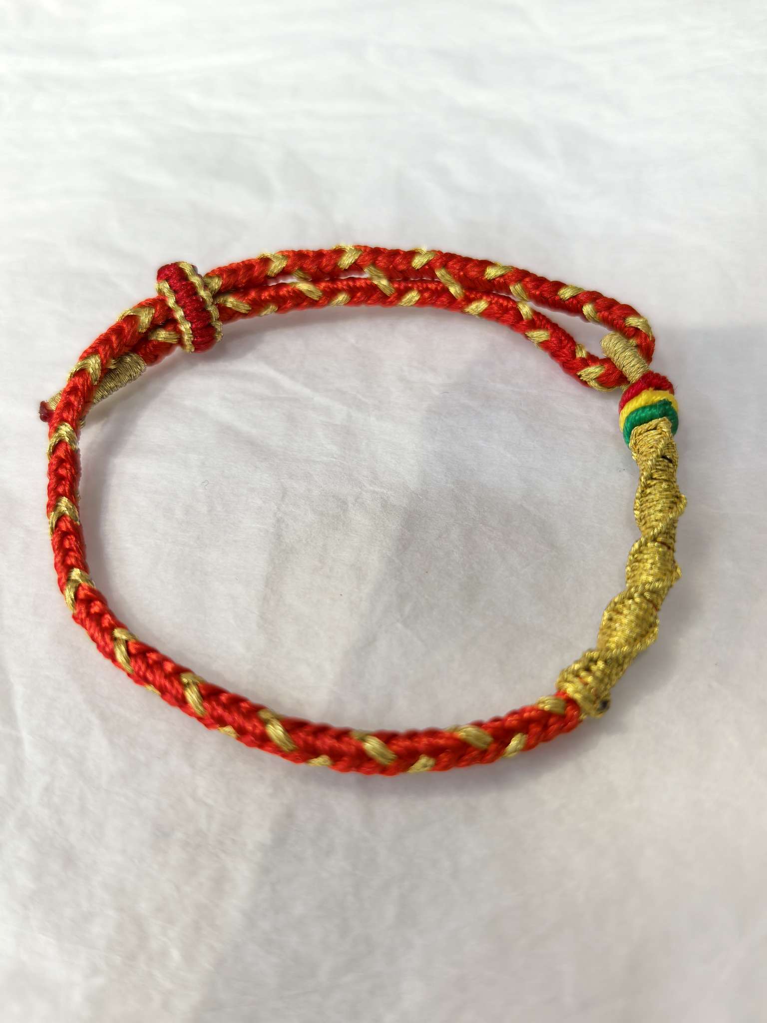 Hand-woven red rope bracelets, anklets, adjustable beads, and decorative accessories detail image 5