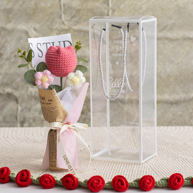 Handmade crocheted woolen bouquets, creative gifts and handicrafts, woolen flowers, handmade novel woolen bouquets, festival gifts, Valentine's Day gifts, Mother's Day gifts, 3.8 Festival gifts detail image 7