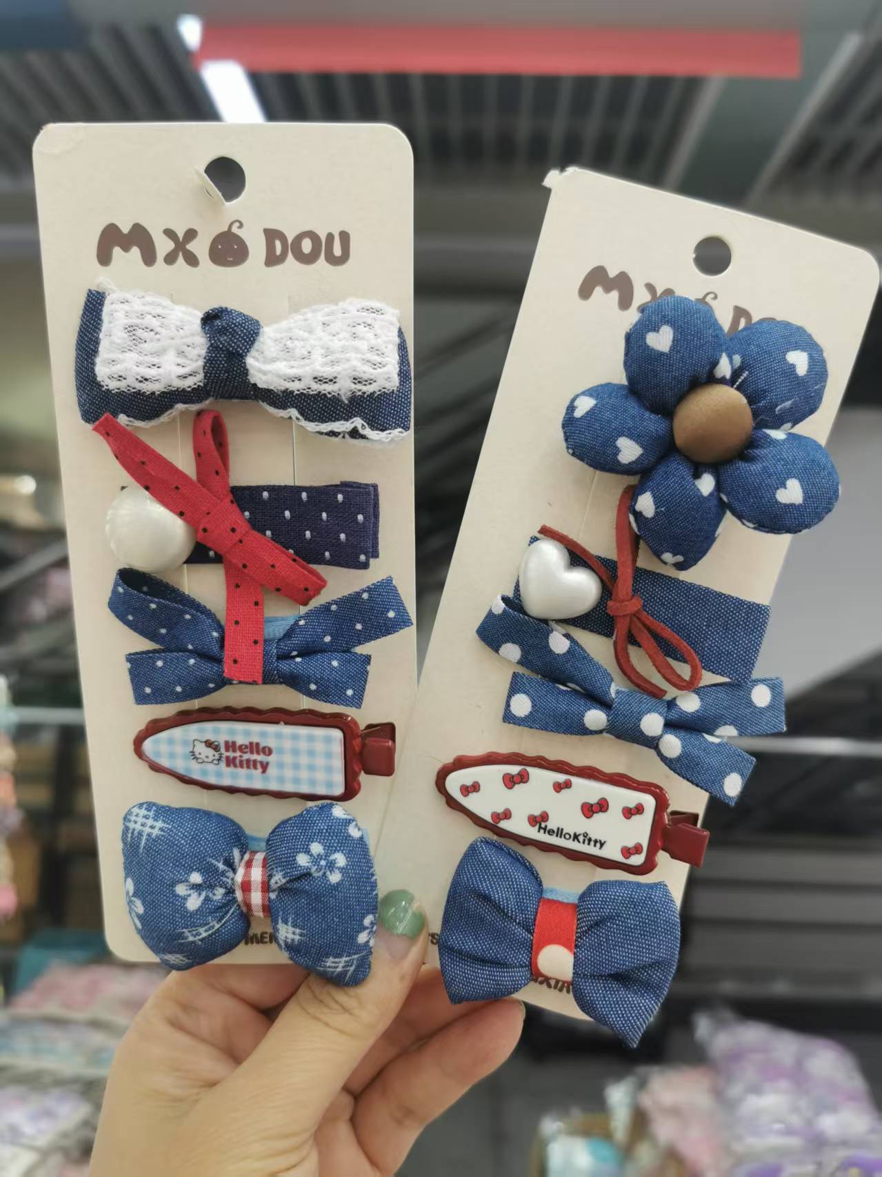 2025新款牛仔系儿童韩版发夹压夹母婴用品宝宝连帽卡通发夹儿童夏季可爱假发对夹母婴用品宝宝连帽卡通