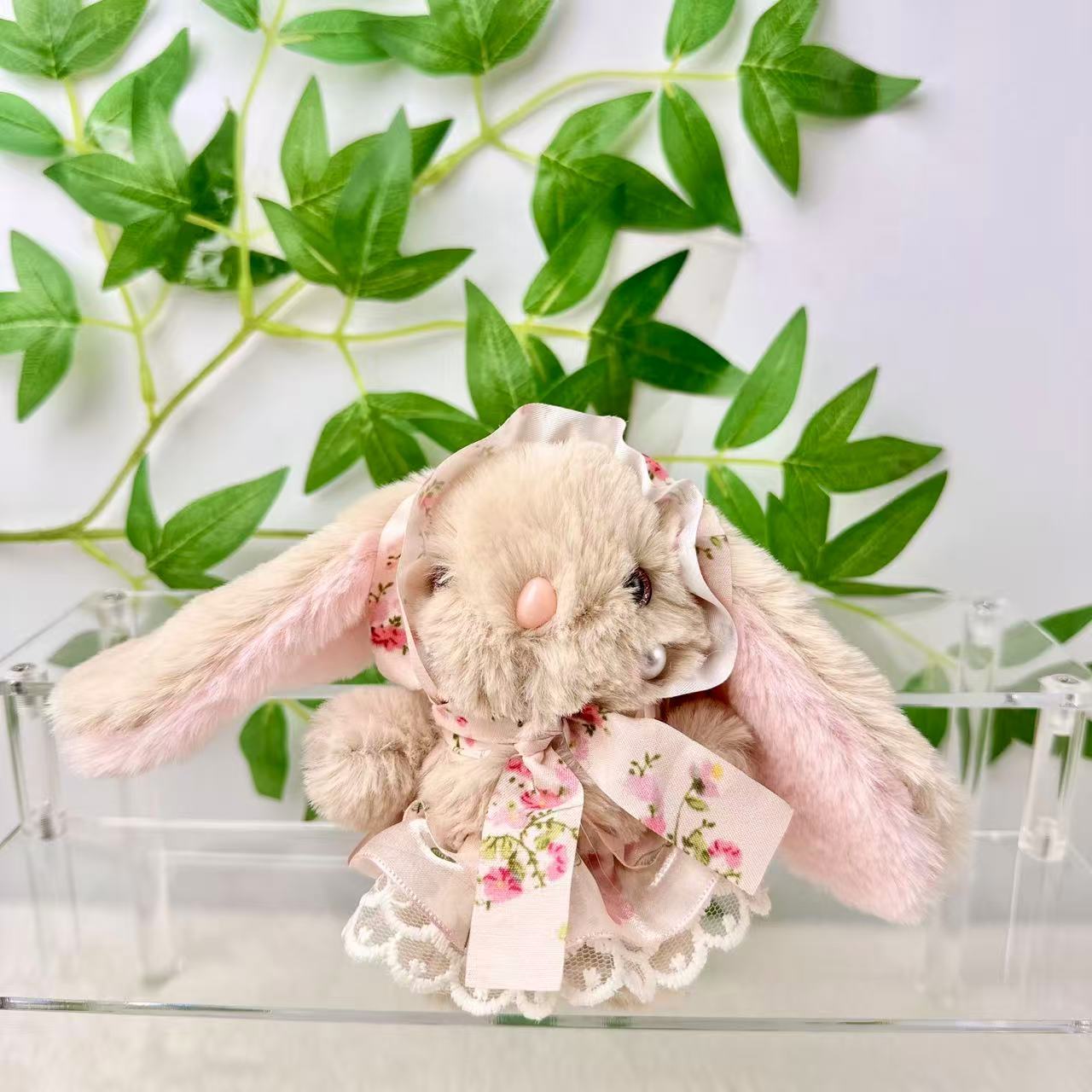 New cute Lolita dress, long-eared rabbit pendant, cartoon plush toy doll, student bag pendant, doll Application Scenario