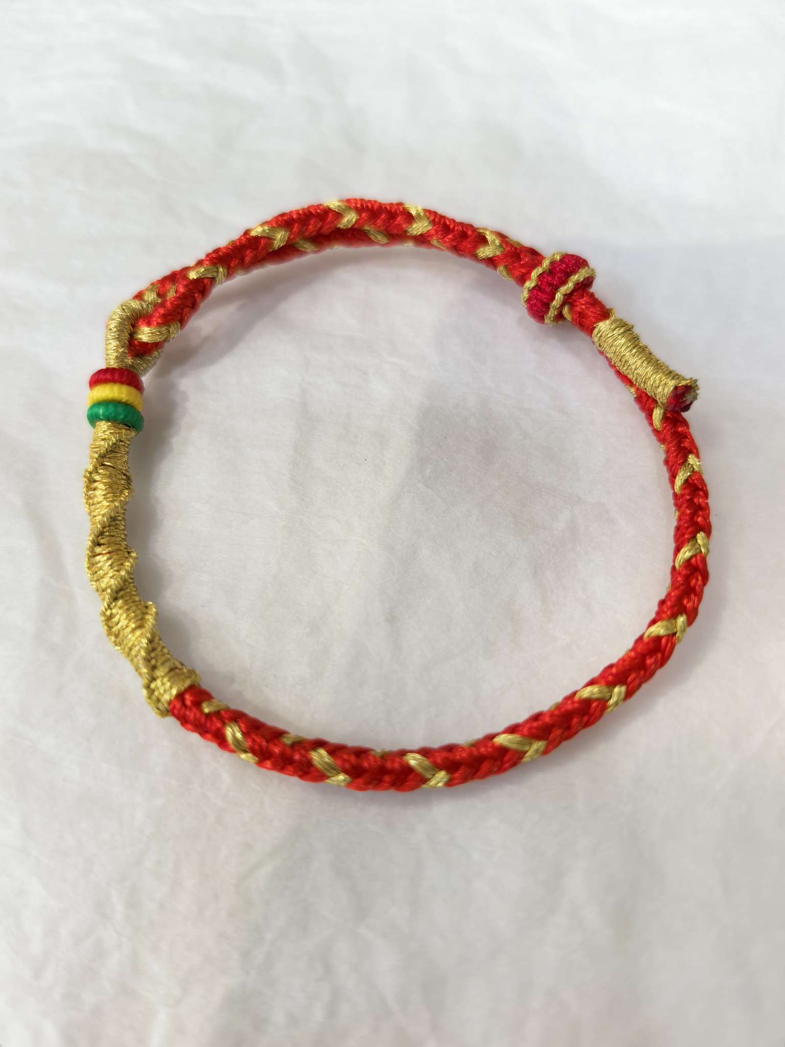 Hand-woven red rope bracelets, anklets, adjustable beads, and decorative accessories detail image 7